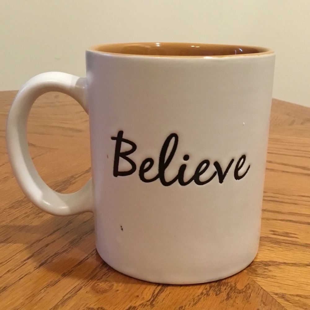 “Believe” Embossed Ceramic Christmas Mug - Picture 2 of 7